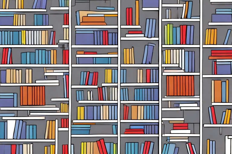 A bookcase filled with thriller novels