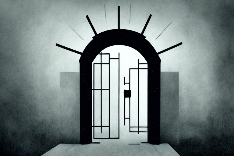A mysterious gate with a dark