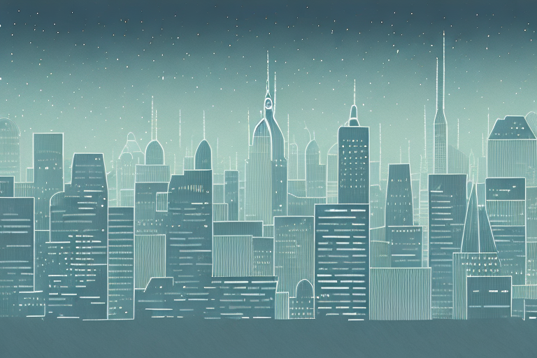 A mysterious cityscape at night