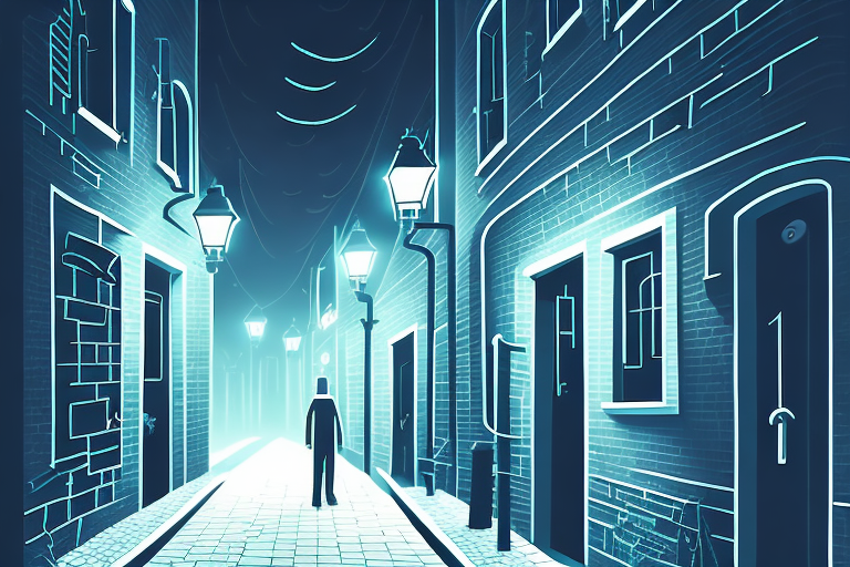 A dark alleyway at night