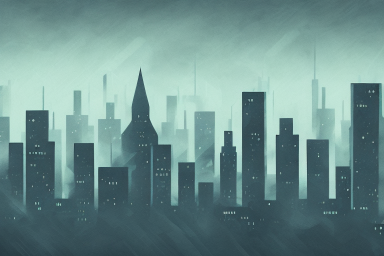 A dark and mysterious cityscape