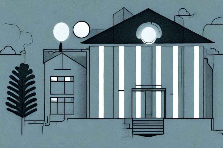 A dark and mysterious house with a single light shining from a window
