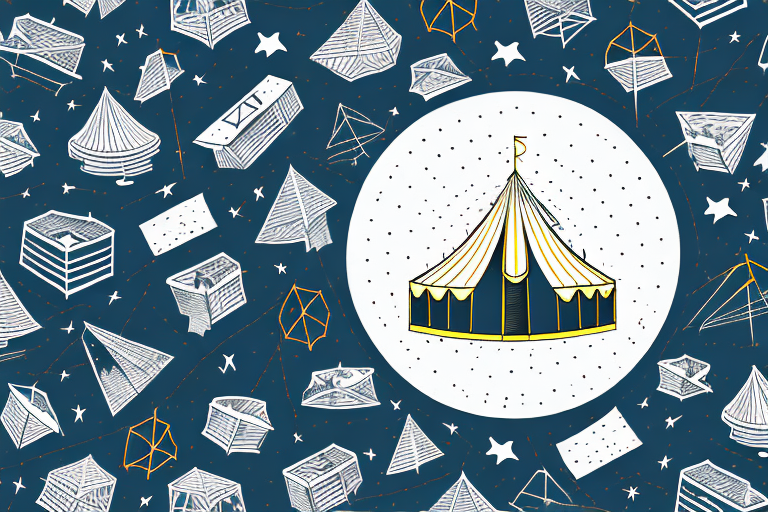 A mysterious circus tent surrounded by a dark night sky