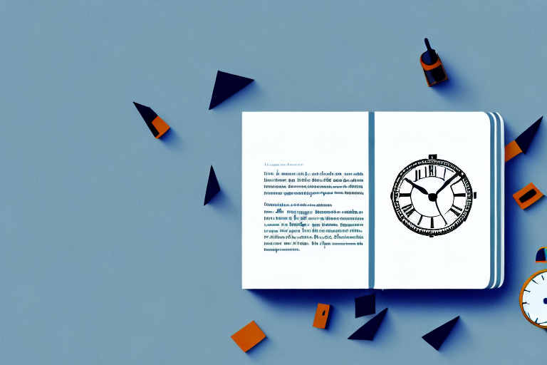 A mysterious-looking book with a clock in the background
