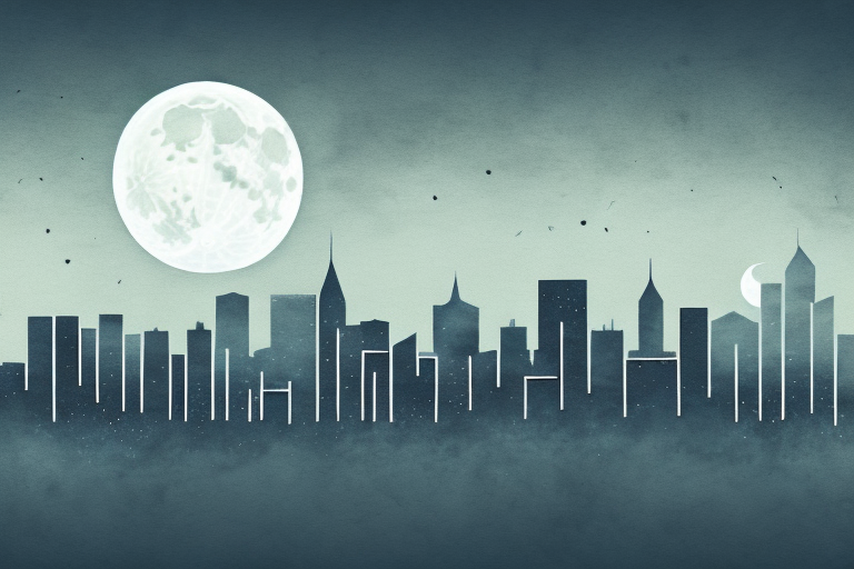 A dark and mysterious city skyline